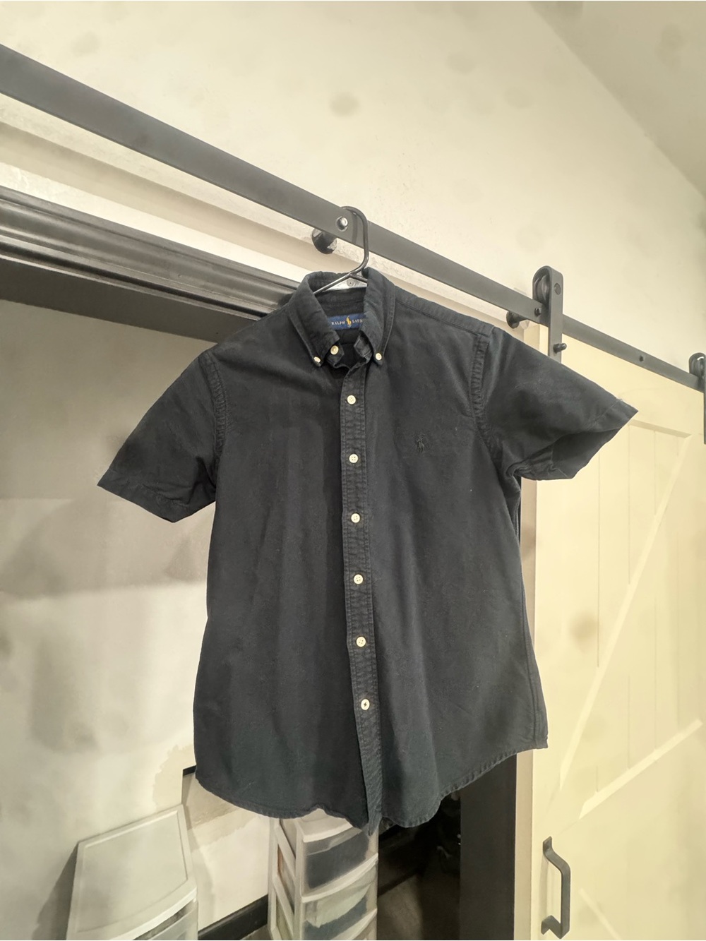 Ralph Lauren Short Sleeve Button-Down Shirt in Dark Navy